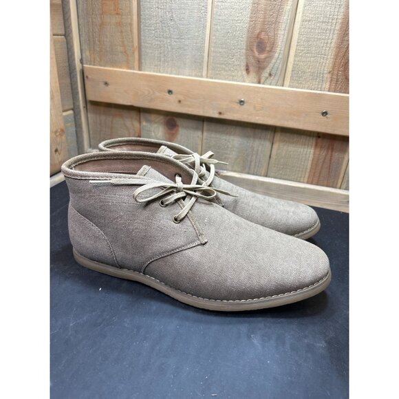 Joseph Abboud Mens Canvas Chukka Boots Size 11 Beige NWOB - Picture 1 of 8